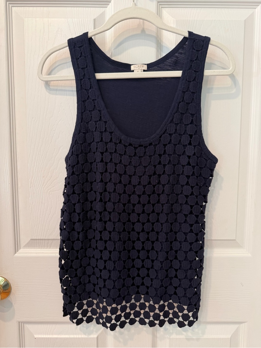 J. Crew Navy Crochet Tank